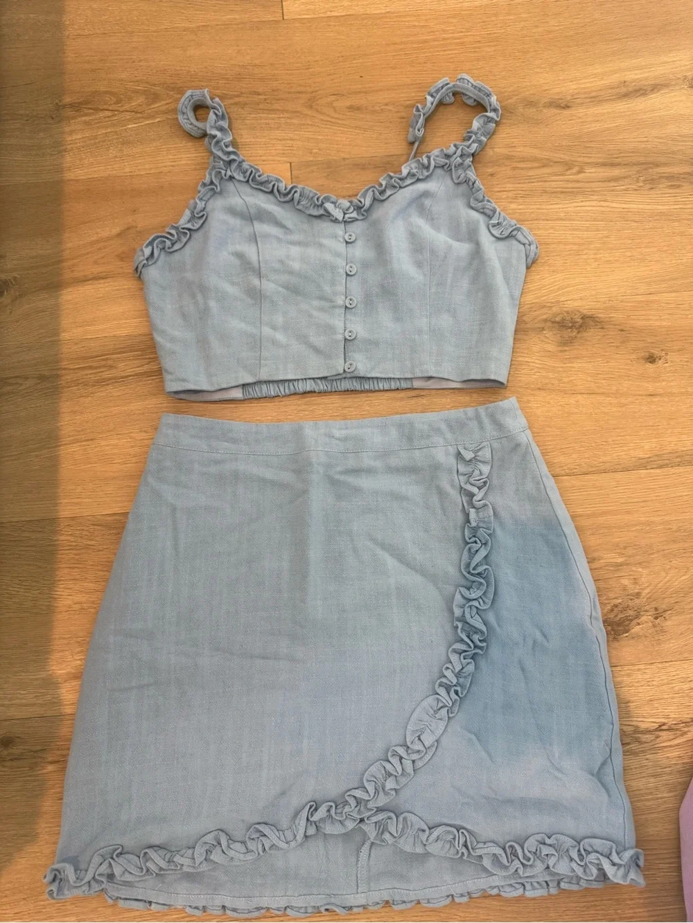 Light Blue Ruffle Trim Set - Picture 1 of 5